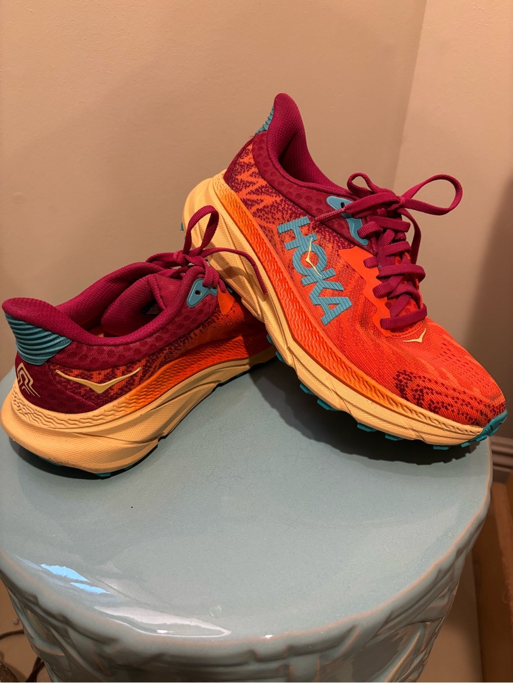Hoka Women’s Challenger ATR 7 - Orange, Pink & Teal Trail Running Shoes